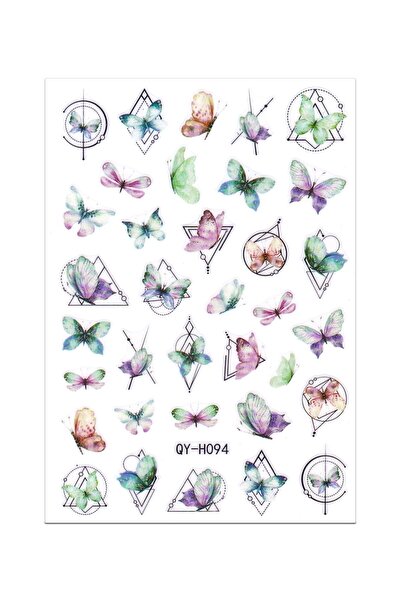 BP Tattoo Neon Renkli Kelebekler Kadın Tırnak Dövme Sticker