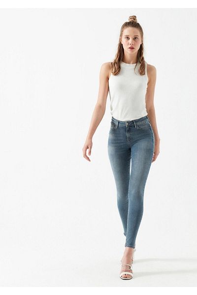 Trn JNS Melissa A.c.a.i.p Blugi skinny cu talie înaltă albastru deschis (adunare)
