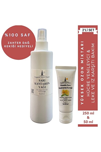 Organik Sepet Pazarı Sarı Kantaron Yağı 250 Ml Ve Ozonlu Sarı Kantaron Yağı Kremi 50 Ml 2'li Set