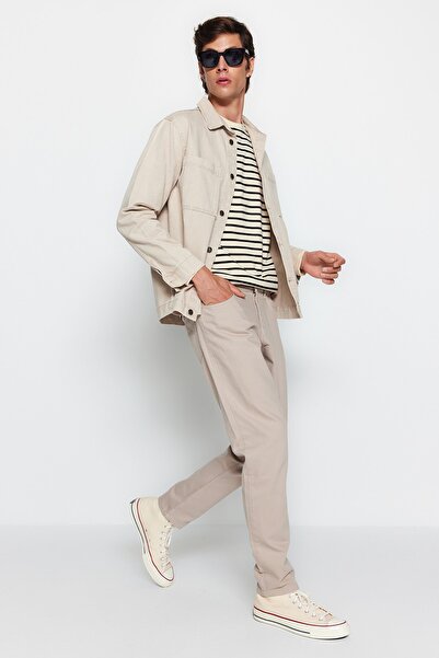 Trendyol Collection Μπεζ 100% βαμβάκι Relax Fit Boyfriend Jeans Τζιν παντελόνι TMNAW23JE00043