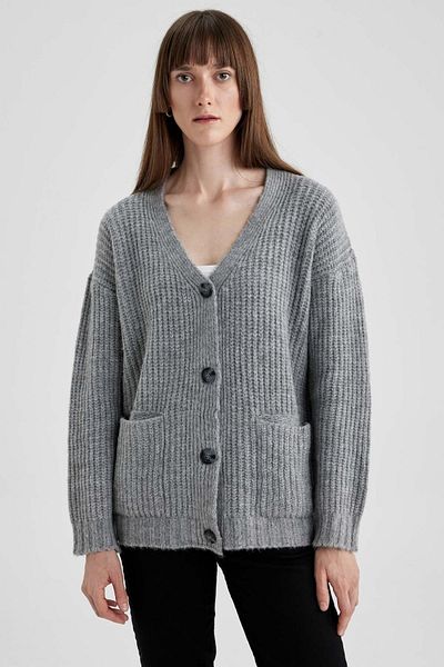 DeFacto Oversize Fit Cardigan s výstřihem do V