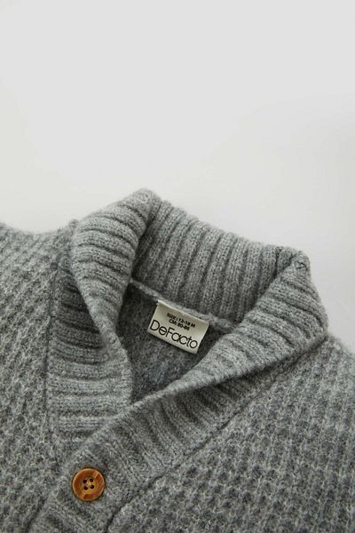 DeFacto Geknöpfte Strickjacke mit Schalkragen für Baby-Jungen
