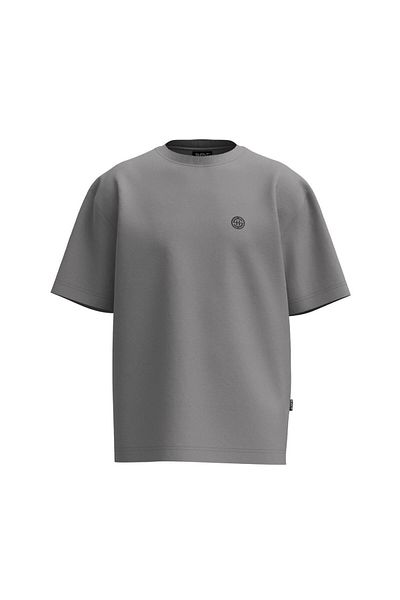Shout Oversize Embroidery Νέο λογότυπο Basic Grey Unisex T-shirt