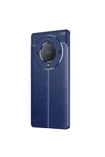 Rivor Huawei Honor X 9A Uyumlu Kılıf Kamera Korumalı Deri Görünümlü Dikiş Des...