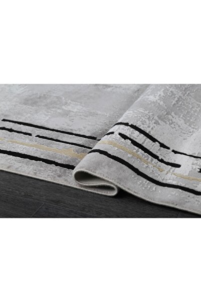 Almoss Aspendos Modern 4386b Gri-sarı Akrilik Makina Halısı