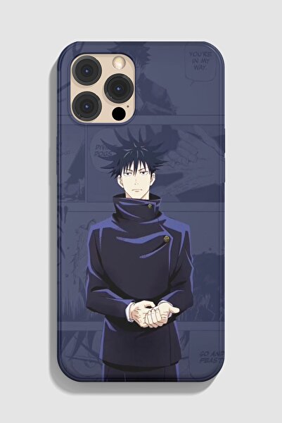 Modiwa Design Apple Iphone Uyumlu Jujutsu Kaisen - Megumi Siyah Kaba Baskılı Anime Telefon Kılıfı