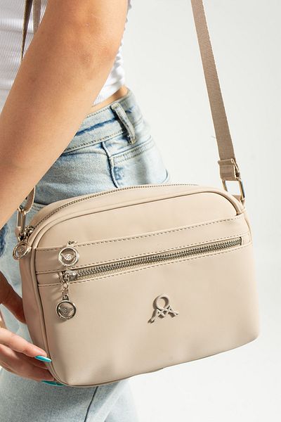 MEGA ÇANTA GEANT DE UMĂR ȘI CROSSBODY CREAM MULTISECȚIUNE PENTRU FEMEI