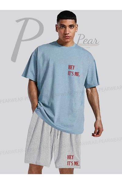 Pear Wear Hey Its Me Τυπωμένο μπλουζάκι με κανονική εφαρμογή Σορτς T-Shirt Σετ διπλό σετ