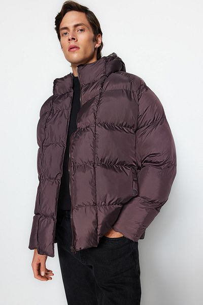 Trendyol Collection Túlméretes barna pufferkabát - víz- és szélálló TMNAW23MO00086