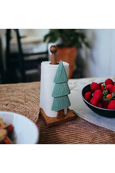 Vera Hediyelik Eşya جهاز منشفة خشبي لفة حامل المناشف الورقية نموذج شجرة الصنو...