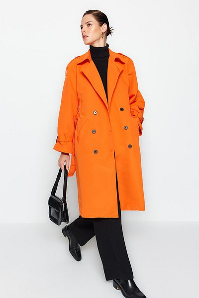 Orange Women Trench Coats Styles Prices Trendyol