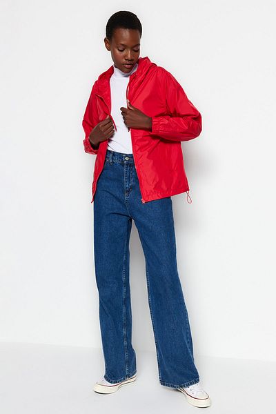 Trendyol Collection Red Hooded Water Repellent Windbreaker Coat TWOAW24MO00240