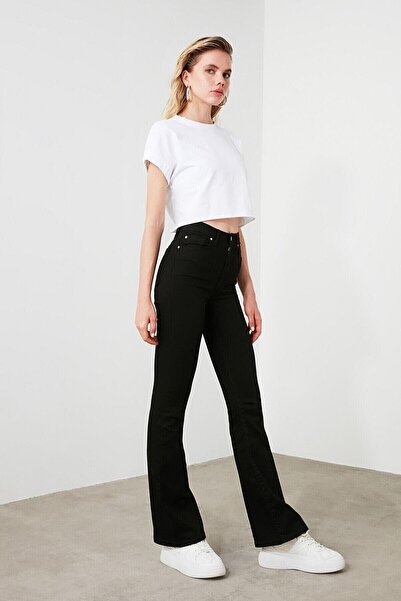 BROSERER Bro Black Visok struk farmerke Colorfast Bell Bottom farmerke (power...