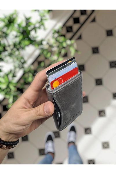 Visso leather 682 Genuine Leather Smart Wallet Leather Bag with Mechanism Card Holder Paper Money Compartment