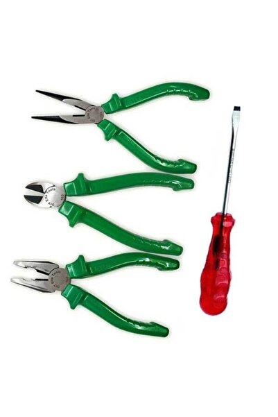 İzeltaş Elta Pense Kargaburun Yan Keski Seti + Tornavida