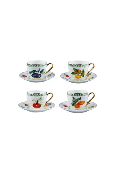 Lucky Art BLANCHE BONE 4-PIECE COFFEE CUP SET