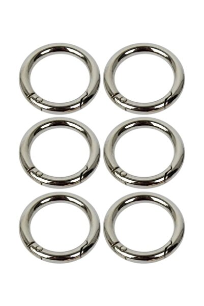 sgshobby Metal Yaylı Çanta Halkası 6 Adet Gümüş Rengi