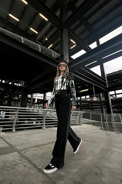 Livik جورديون لا يتلاشى ليكرا عالية الخصر فضفاضة تناسب الجينز