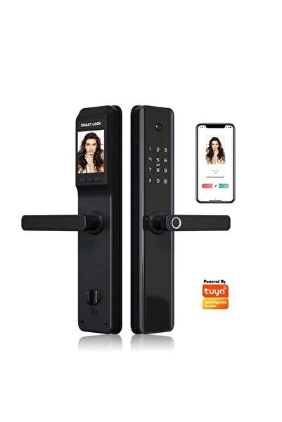 Nüans Kapı Sistemleri Kameralı parmak izli kilit, Akıllı kilit sistemi tuya a...