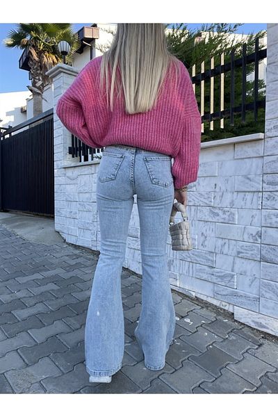 BROSERER Mislina Spaniolă Talie înaltă Fadeless Blue Snow Jeans Pantaloni Flare Jean