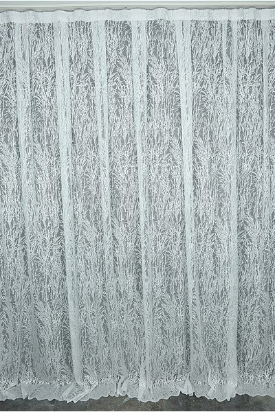 AKÇA TEKSTİL TREE PATTERN BROKEN WHITE COLOR SINGLE WING Ready planted Pleated Background Curtain 300*260 cm