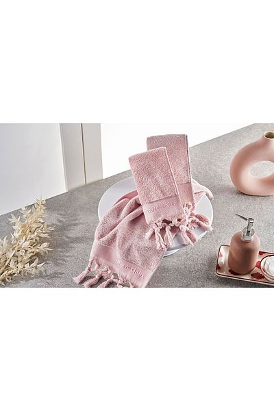 Marie Claire Terra 3-Piece Hand Towel Set Powder Mc062637