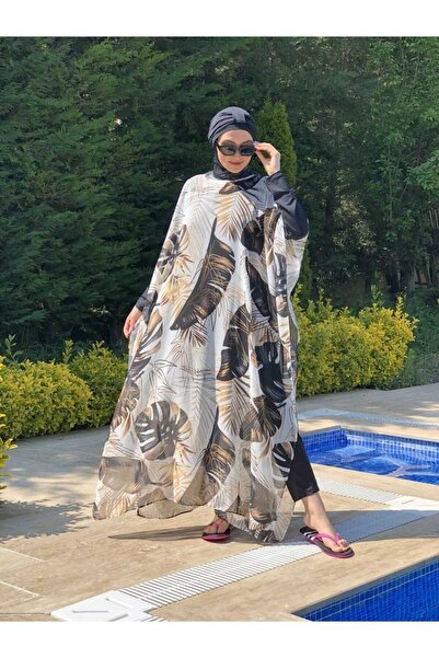 Butik Kardelen Camelya Hijab με μοτίβο πάνω από το μαγιό