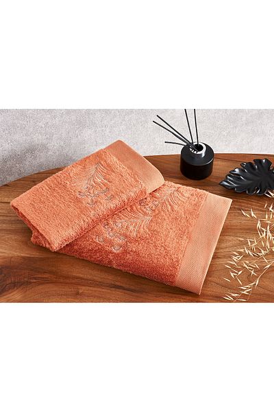 Marie Claire Natalia Paris Bamboo - Set of 2 Brick Colored Towels