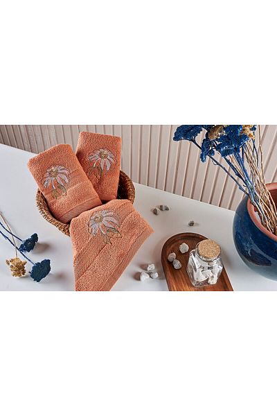 Marie Claire Flora 3-Piece Hand Towel Set Tile Mc061609