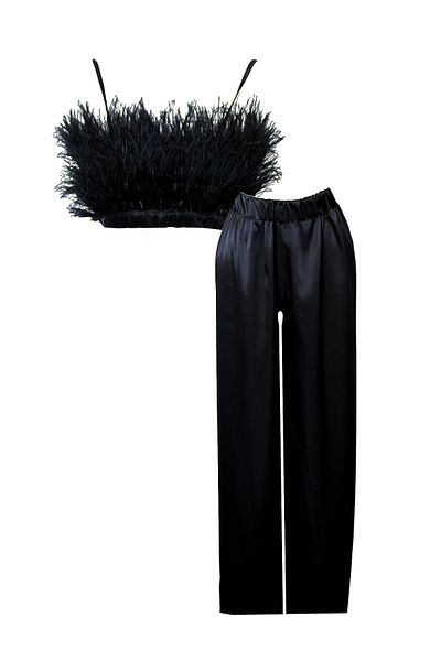 Mita Concept BLACK CAMEL BIRD FEATHER SUIT
