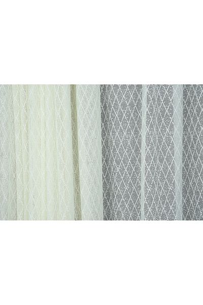 AKÇA TEKSTİL CROSS-BOKLAVA MODEL CREAM COLOR SINGLE WING Ready planted Pleated Background Curtain 300*260 cm