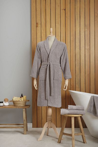 Karaca Home Dielle Gray Recycle Women's Bathrobe S/m
