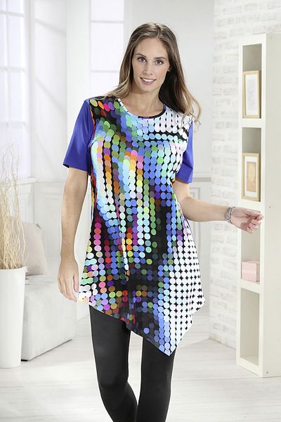 Nur Aka by Nurteks Front Mosaic Pattern Sleeve And Back Royal Large Size Tunic