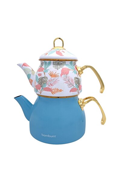 Bambum Summer - Teapot Set Turquoise Patterned