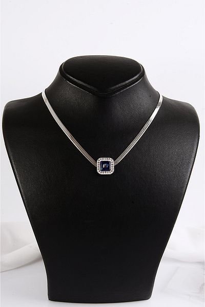 EUROMODA Steel Specially Designed Zircon Stone Gold and Silver Colors Steel Necklace