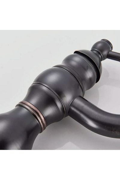 İSAOĞLU YAPI Black Sink Faucet Vintage Design Bathroom Faucet Black Faucet