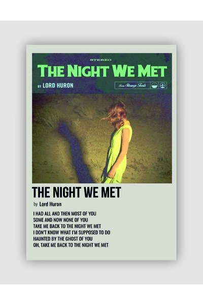 fırsatlar diyarı The Night We Met Duvar Posteri - Duvar Dekoru - Kalın Kağıt - Çerçevesiz