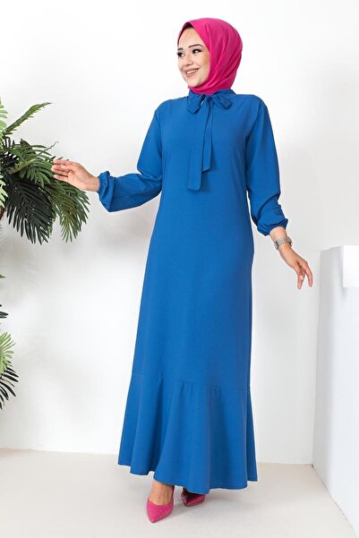 Genel Markalar Kadın Tesettür Model Elbise indigo