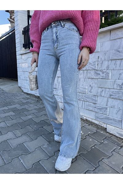 BROSERER Blugi Luca Flare Blugi spanioli albaștri cu talie înaltă Pantaloni din denim spanioli spălați cu zăpadă