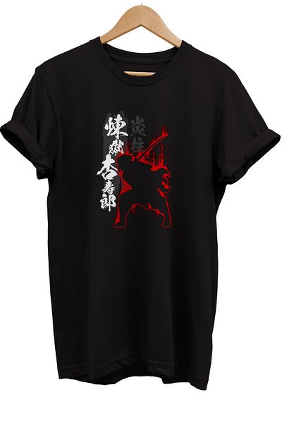 remonz Μπλουζάκι Kyojuro Rengoku με στάμπα 100% βαμβακερό Basic T-shirt κανονικού μεγέθους