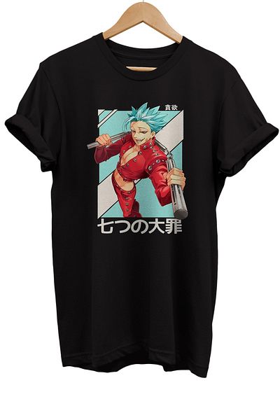 remonz Μπλουζάκι Seven Deadly Sins με στάμπα 100% βαμβακερό Basic T-shirt κανονικού μεγέθους