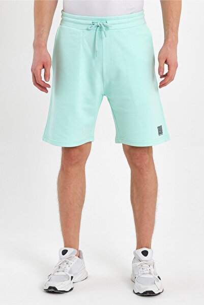 LACİVERTMEN 8024-1 Three Thread Waist Corded Square Printed Shorts