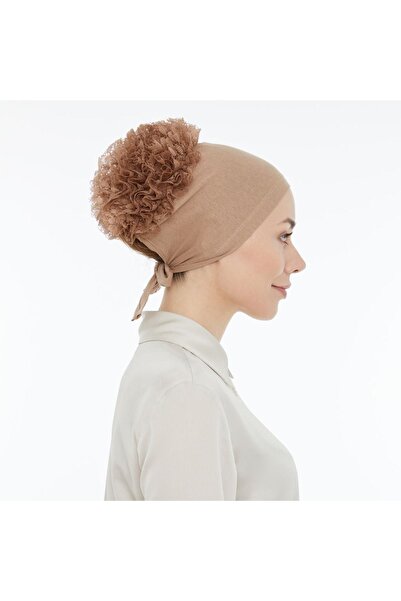 LAVENDER Kadın Bej Dikişsiz Fırfırlı Bone