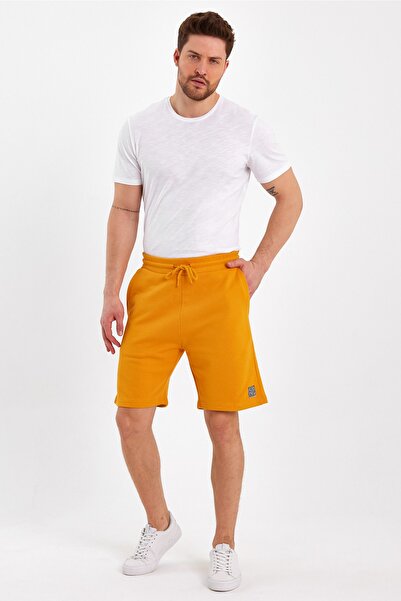 LACİVERTMEN 8024-2 Three Thread Waist Corded Square Printed Shorts