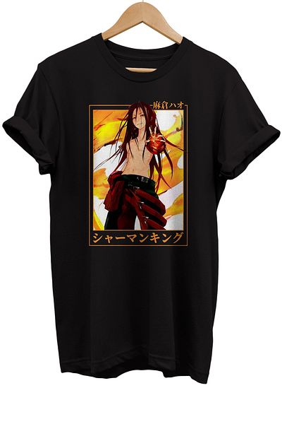 remonz Μπλουζάκι Hao Asakura με στάμπα 100% βαμβακερό Basic T-shirt κανονικού μεγέθους