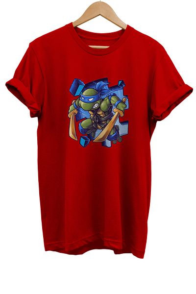 remonz Ninja Turtles Leonardo 100% βαμβακερό μπλουζάκι Basic T-shirt κανονικού μεγέθους