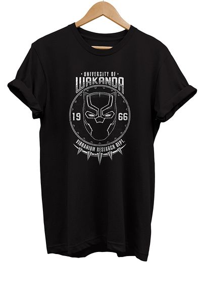 remonz Μπλουζάκι Black Panther Wakanda με στάμπα 100% βαμβακερό Basic T-shirt κανονικού μεγέθους