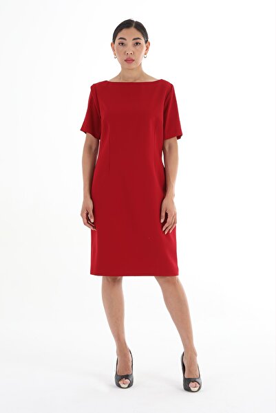 Balizza BLZ-GENİŞ YAKA KISA KOL KLASİK ELBİSE