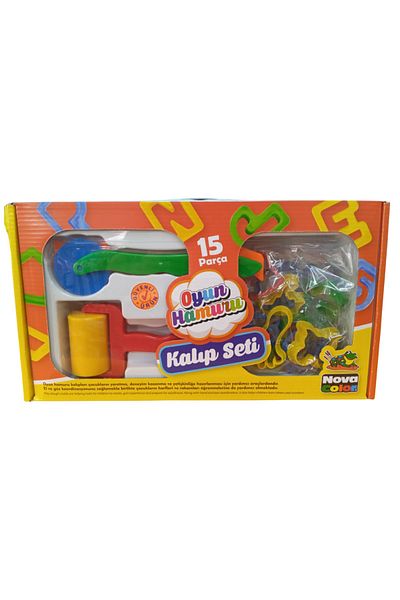 Nova Color uzaktangelir Nova Color Play Dough MAXI size 6 Colors + Play Dough Mold Set (15 Pieces)