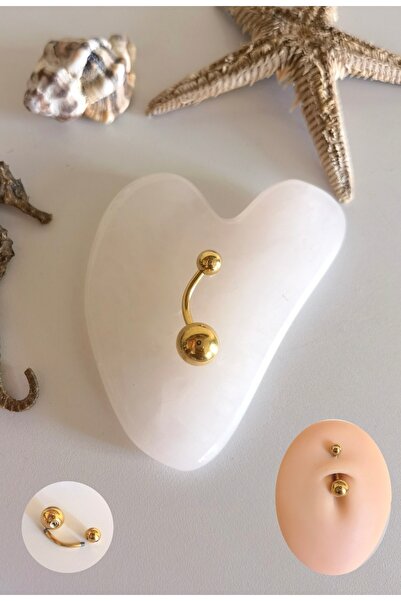 Bylin %100 Cerrahi Çelik Göbek Piercingi /Belly piercing - Bar Uzunluğu 10mm ...